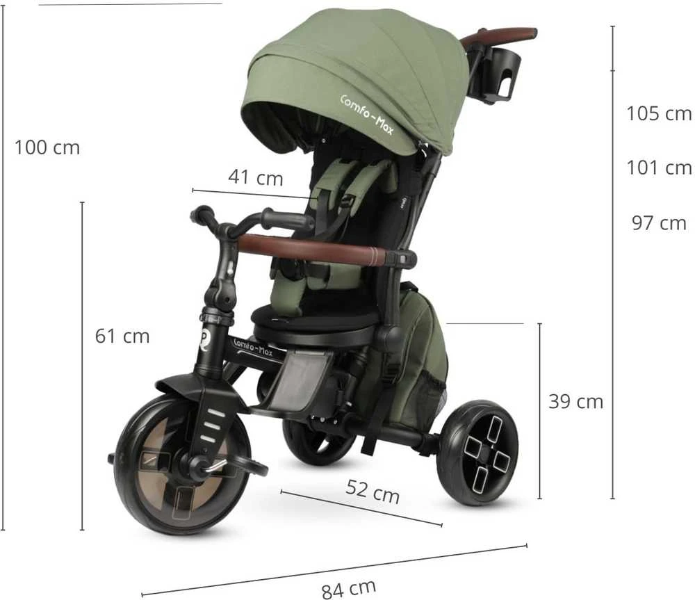 MILLY MALLY 6301 Qplay Triratis Comfo Max Alyvuogių žalia