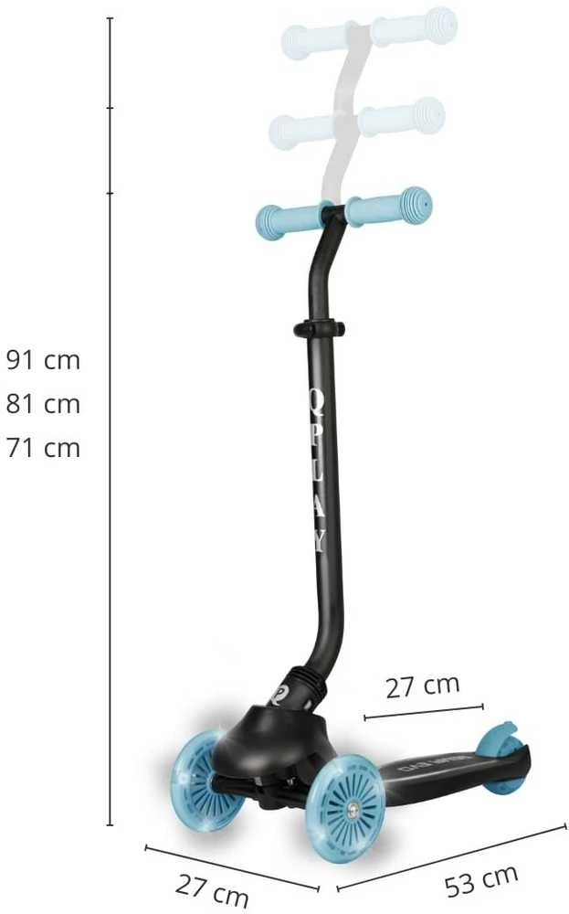 MILLY MALLY 6311 Qplay Sema Evo 3in1 dangaus mėlynas paspirtukas