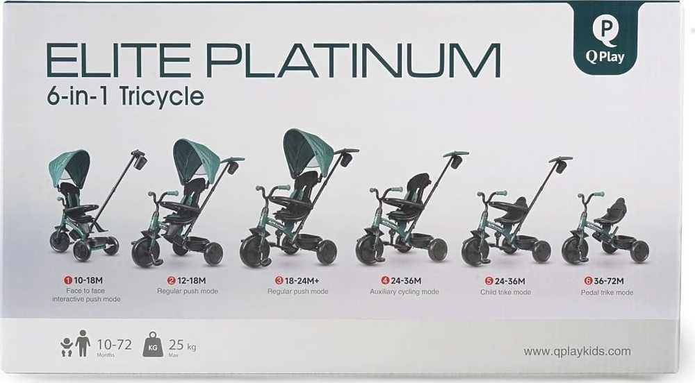Platinum MILLY MALLY Qplay Triratis Elite Platinos pilkas