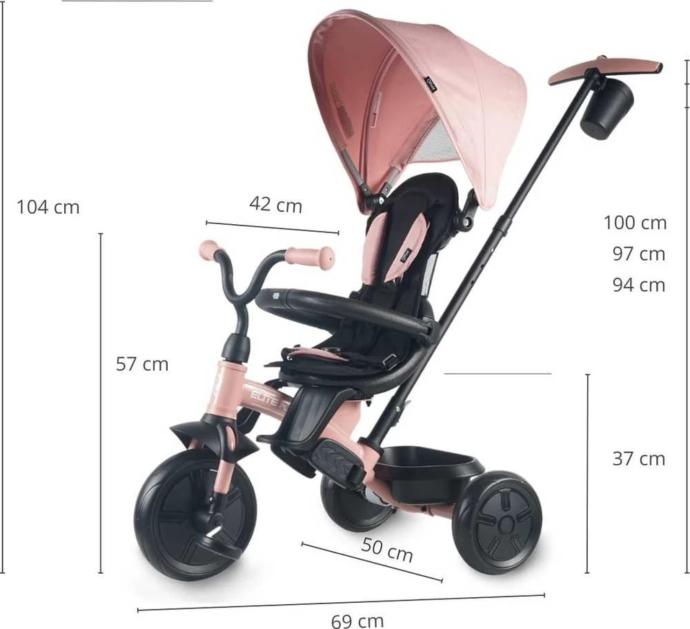 Triratukas Qplay Elite Platinum, Rožins