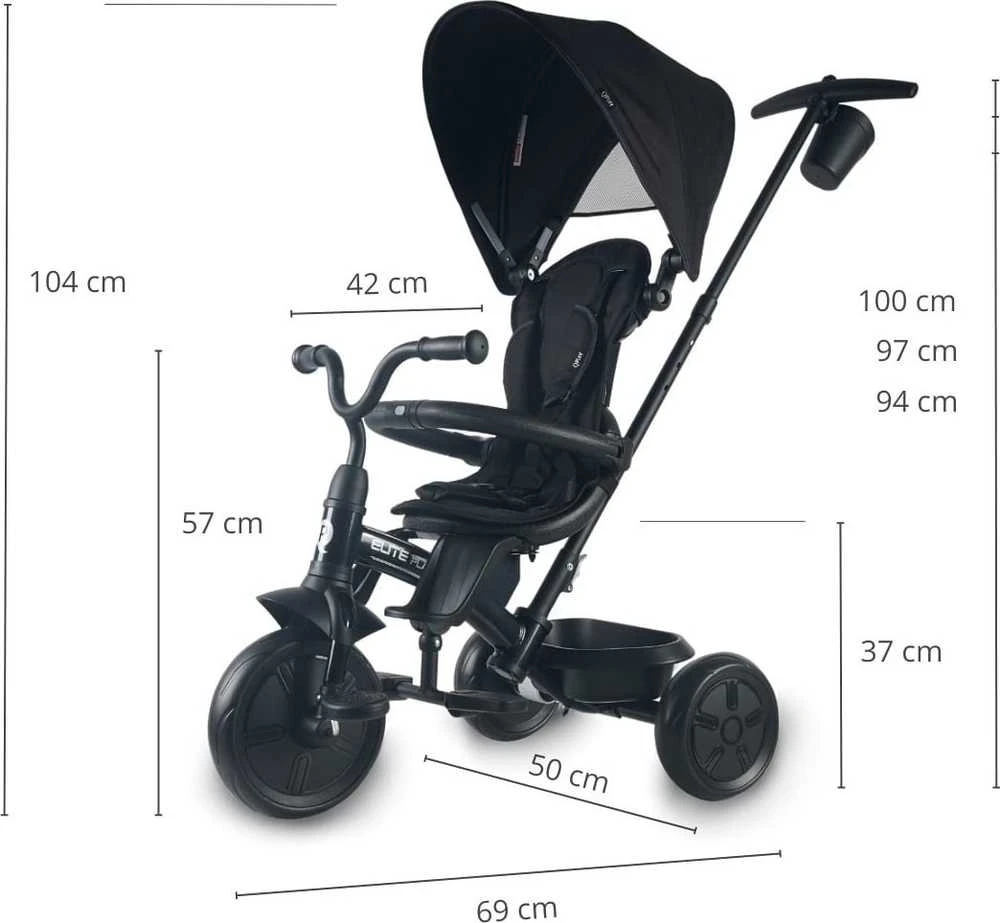 Triratukas Qplay Elite Platinum, Juodas