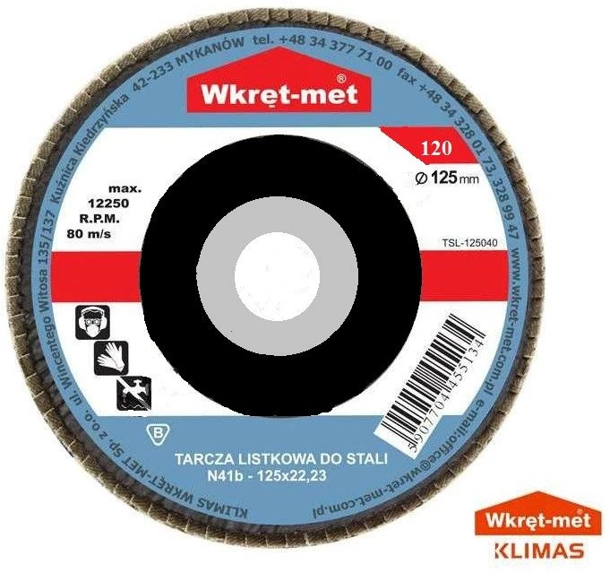 Quantec Wkret Met Klimas Plokštelinis diskas plienui TSL-125120 125 mm su klimais