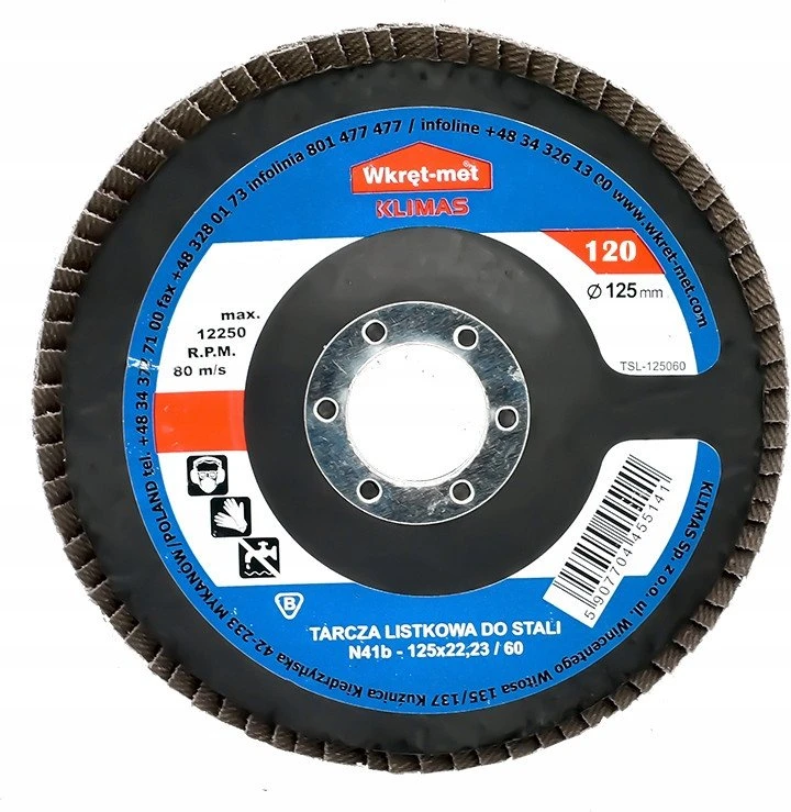 Quantec Wkret Met Klimas Plokštelinis diskas plienui TSL-125120 125 mm su klimais
