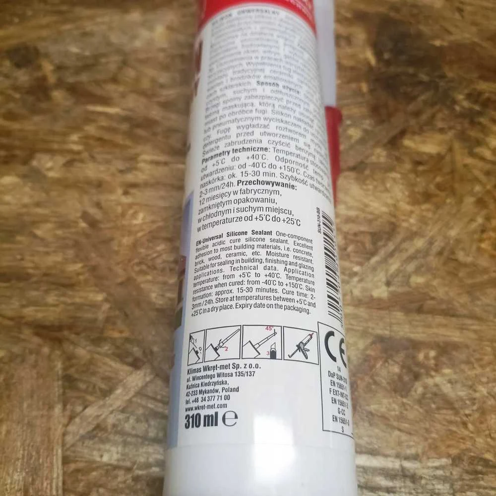 Quantec Wkret Met Klimas UNIVERSALUS SILICONE SUN-310-BB KASETĖS 310 ml BESALVIS VARŽTAS-MET KLIMAS