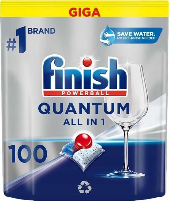 Indaplovių kapsulės FINISH Powerball Quantum All in 1, 100 vnt.