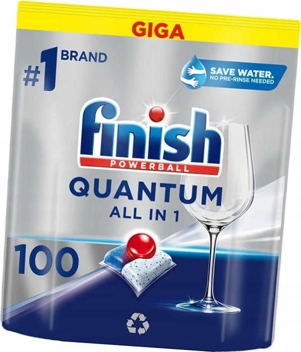 Indaplovių kapsulės FINISH Powerball Quantum All in 1, 100 vnt.