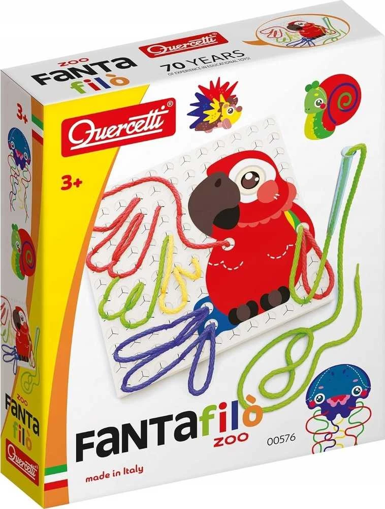 Quercetti – Fantafilò zoologijos sodas – kūrybinis piešinys su siūlais – (QU-576)