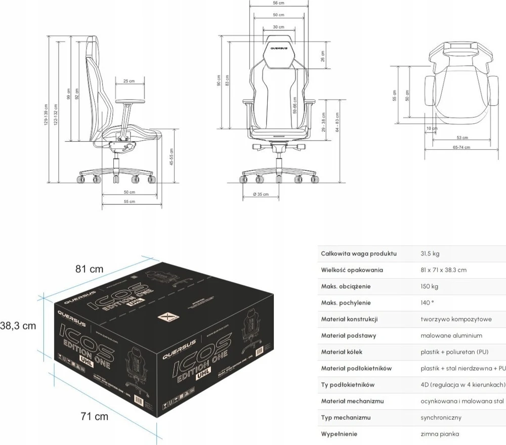 Fotel QUERSUS ICOS.1.1 Sidabrinis Pilkas