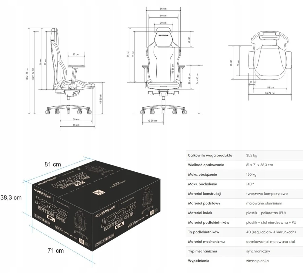 Fotel QUERSUS ICOS.1.2 Geltonas (ICOS.1.2. Geltona Canary)
