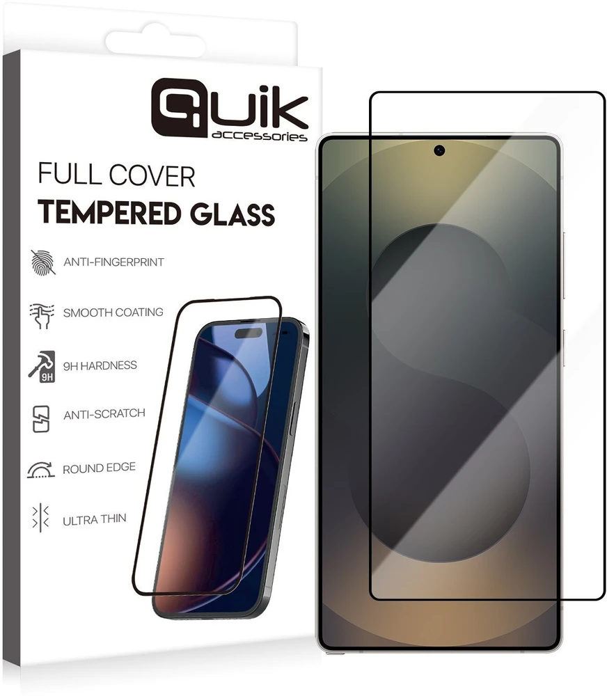 „Quik Accessories“ visiškai padengiantis grūdintas stiklas, skirtas „Samsung Galaxy S26 Ultra“.