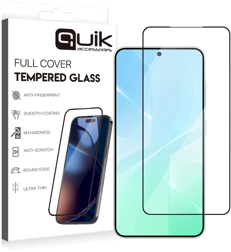 „Quik Accessories“ visiškai padengiantis grūdintas stiklas, skirtas „Samsung Galaxy S26“