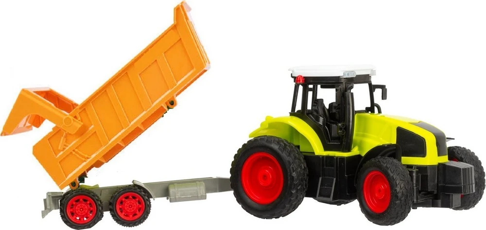 Lean Toys Nuotoliniu būdu valdomas traktorius su priekaba RC 1:16