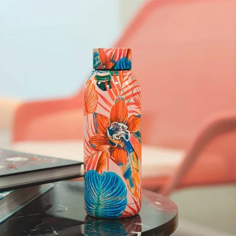 Quokka Solid - Nerūdijantis plienas double wall vacuum insulated water bottle, portable thermos 510 ml (Orchid Rožinė)