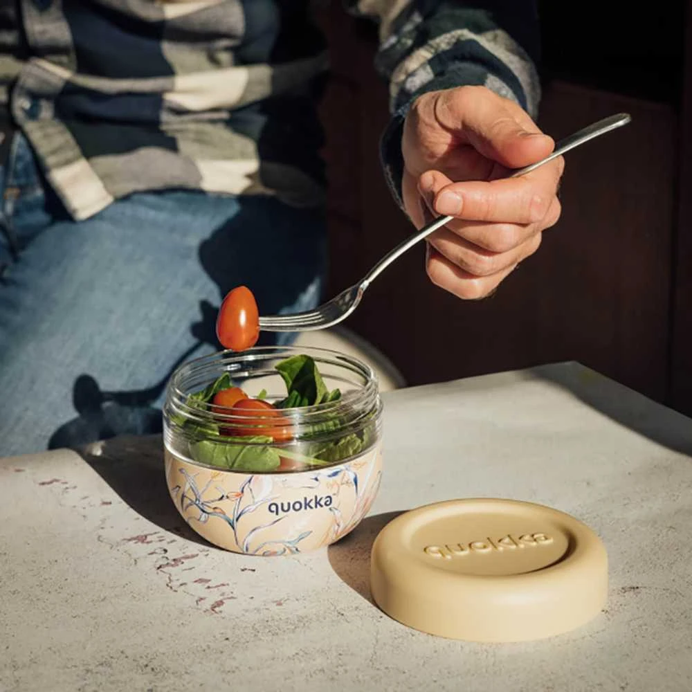 Quokka Bubble Food Jar - Plastic food container / Priešpiečių dėžutė 500 ml (Vintage Floral)