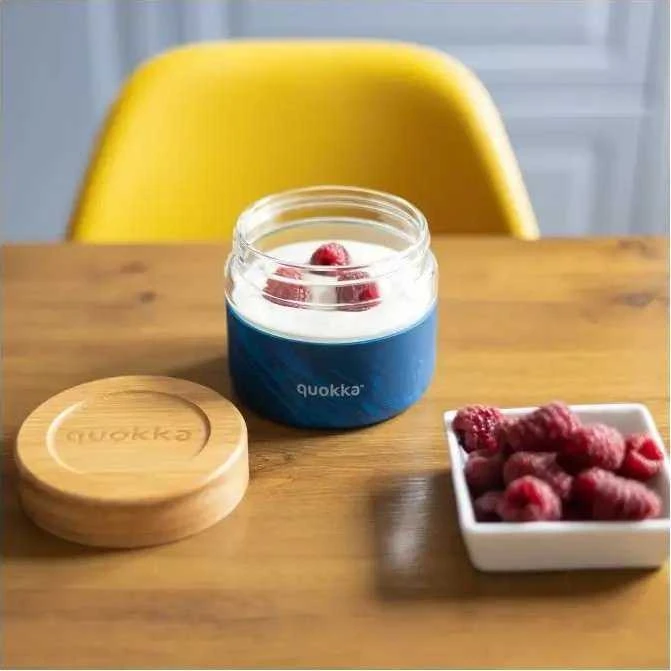 Quokka Deli Food Jar - Glass food container / Priešpiečių dėžutė 500 ml (Wood Grain)