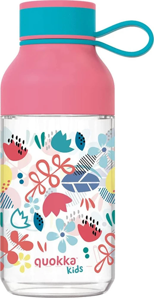 „Quokka Ice Kids“ su dirželiu - „Ecozen Vanduo“ gertuvė 430 ml su dirželiu (gėlės)