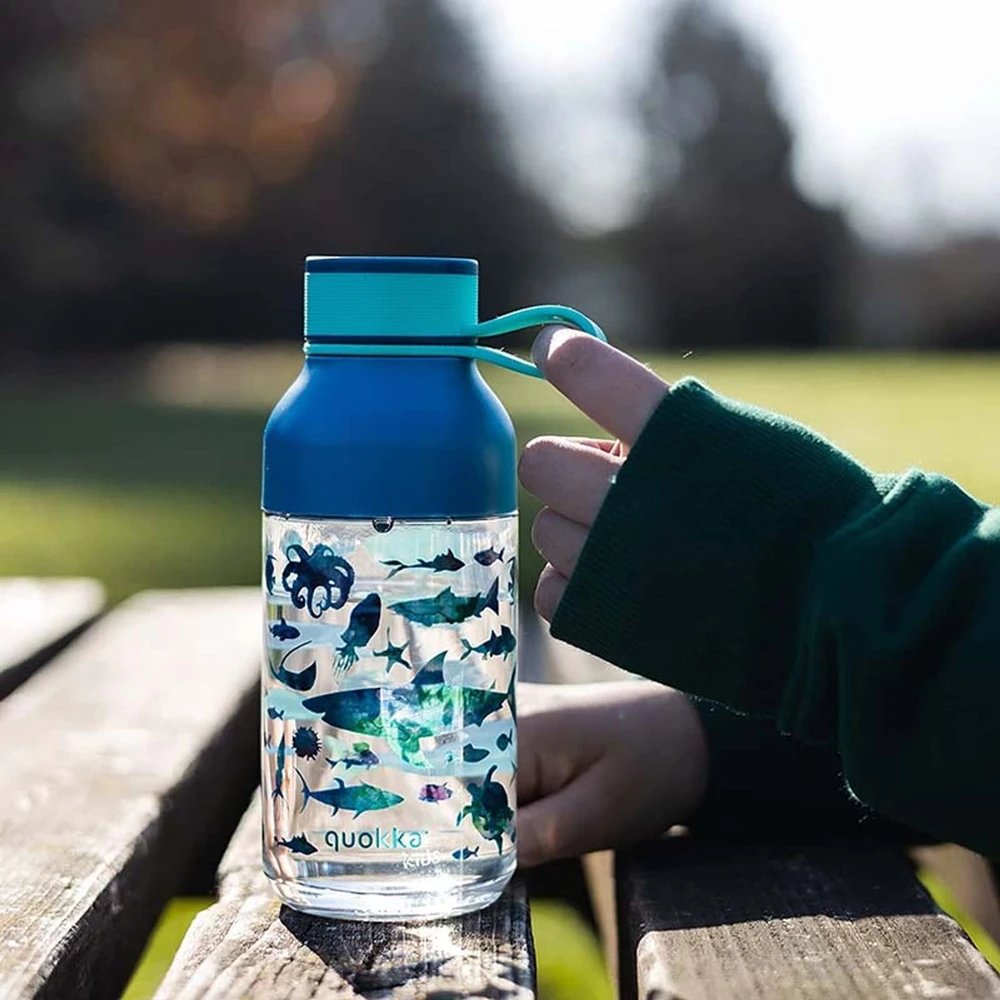 „Quokka Ice Kids“ su dirželiu - „Ecozen Vanduo“ gertuvė 430 ml su dirželiu (jūros gyvūnai)