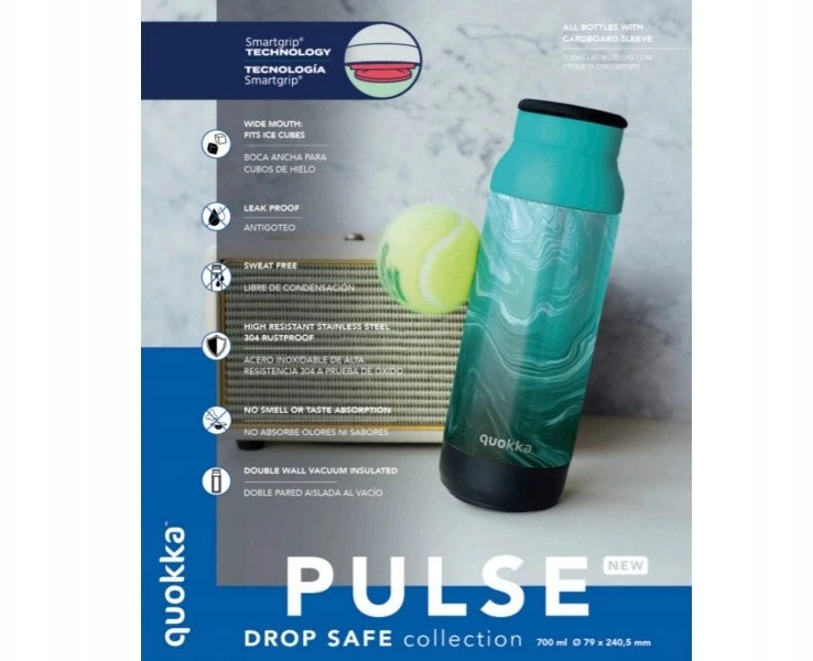 „Quokka Pulse“ – nerūdijančio plieno termosas, 700 ml, atsparus lašams (magnolija)
