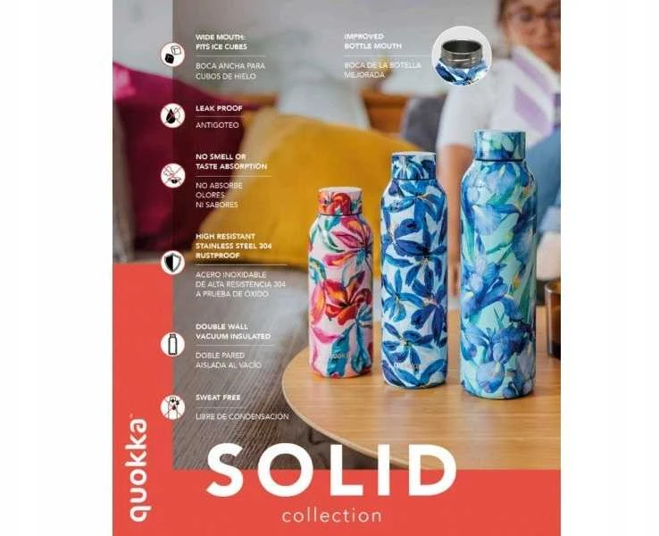 Gertuvė „Quokka Solid“ nerūdijančio plieno termosas, 510 ml (pastelinės persikų spalvos)