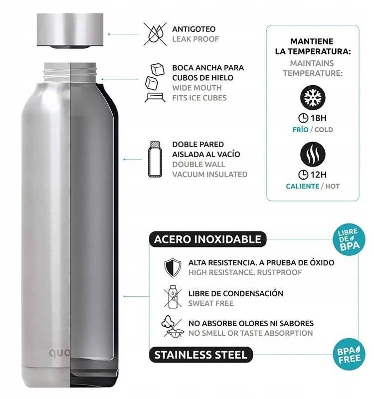 „Quokka Solid“ su dirželiu – nerūdijančio plieno termosas 630 ml su dirželiu (vyšnių raudonos spalvos)