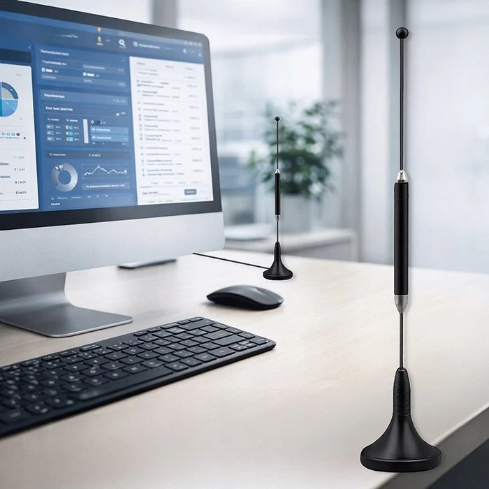 4G LTE 600-2700MHz antena su magnetiniu pagrindu - 5dBi - SMA - vidinė - Qoltec 57059