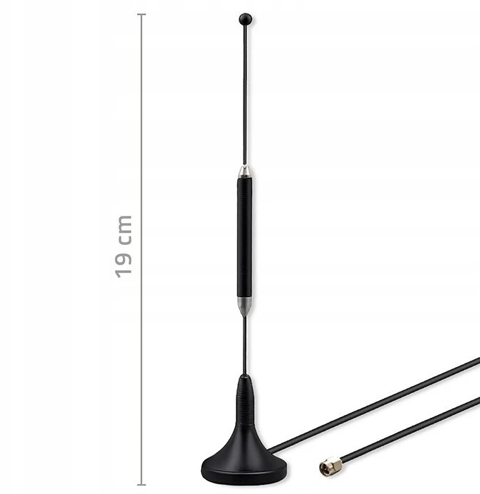 4G LTE 600-2700MHz antena su magnetiniu pagrindu - 5dBi - SMA - vidinė - Qoltec 57059