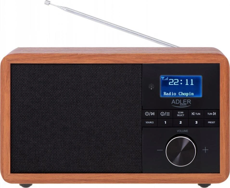 Adler Radio DAB+ Bluetooth AD 1184 Ekranas LCD, Juodas/Brown, Alarm function