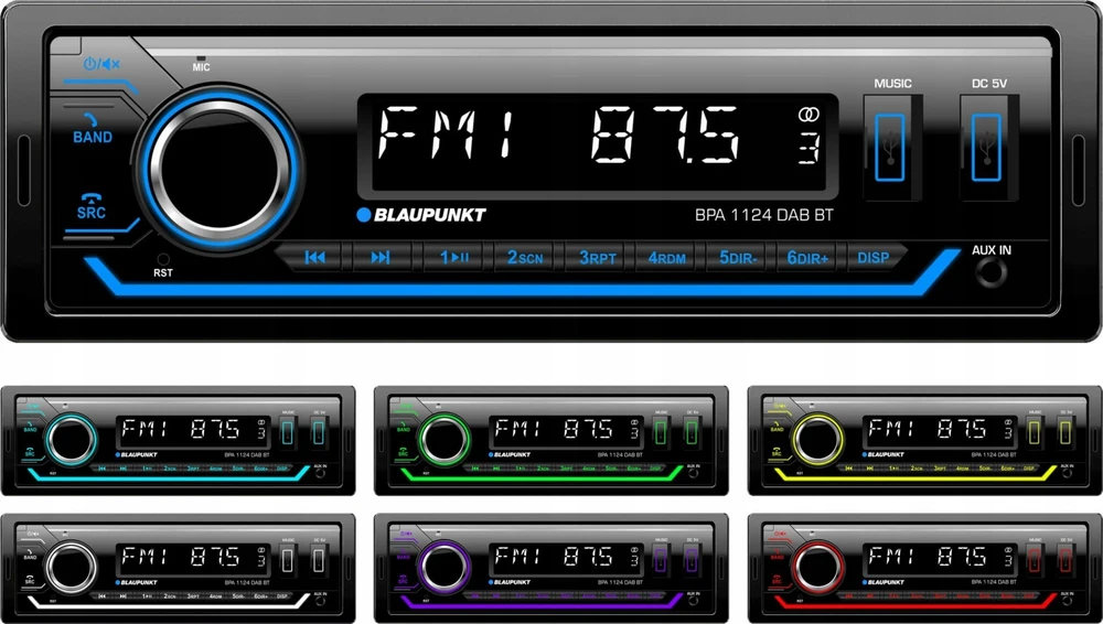 Blaupunkt BPA 1124 automobilinis radijas su spalvotu apšvietimu