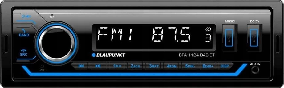 Blaupunkt BPA 1124 DAB BT su mėlynu apšvietimu