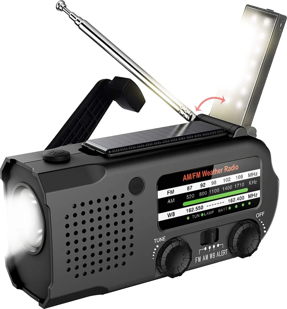 MOZOS ER-01 Radijas SOLARNE DYNAMO AM/FM 5000 MAH