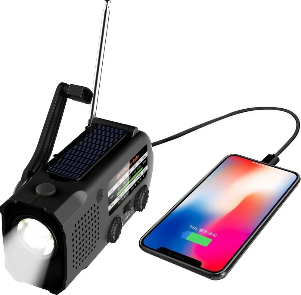 MOZOS ER-01 Radijas SOLARNE DYNAMO AM/FM 5000 MAH