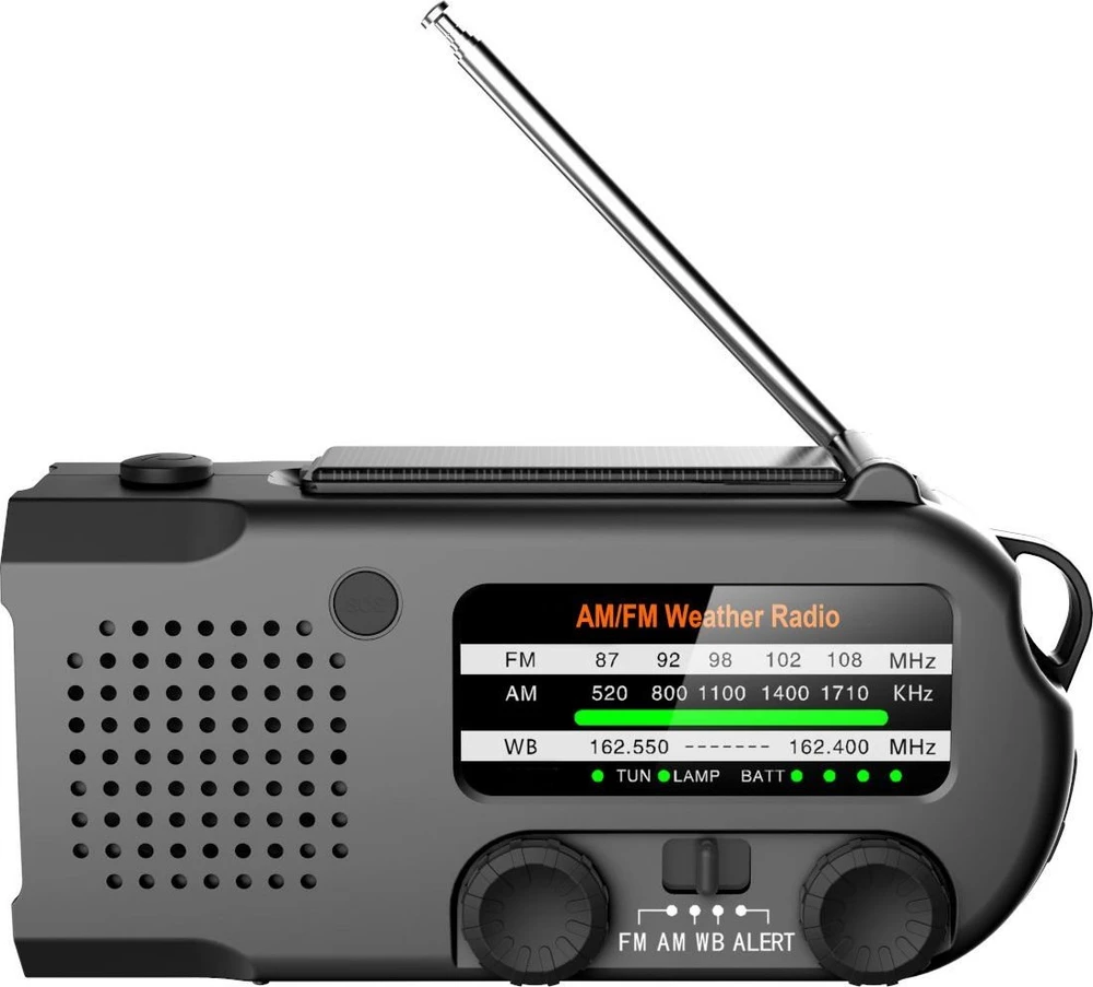 MOZOS ER-01 Radijas SOLARNE DYNAMO AM/FM 5000 MAH
