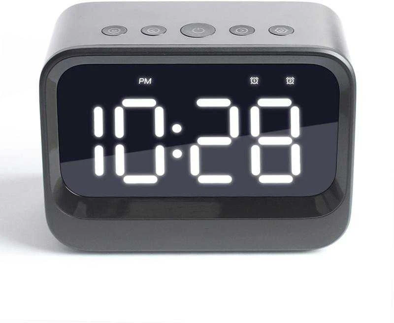 Denver Juodas žadintuvas su LCD ekranu ir „Bluetooth“ garsiakalbiu