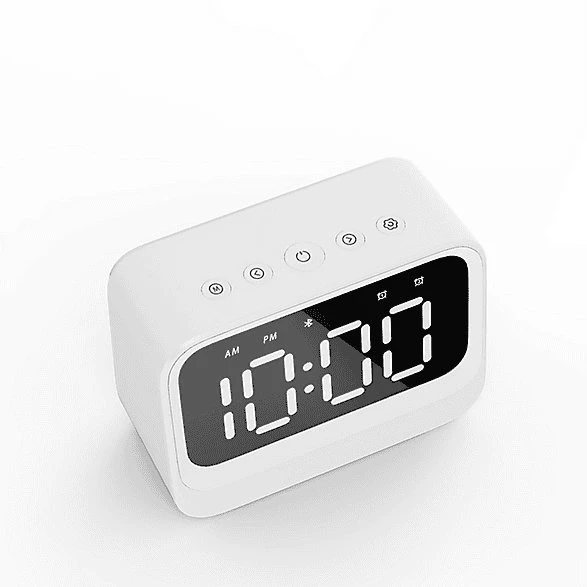 Radijo žadintuvas Denver EC-54W su głośnikiem Bluetooth balta