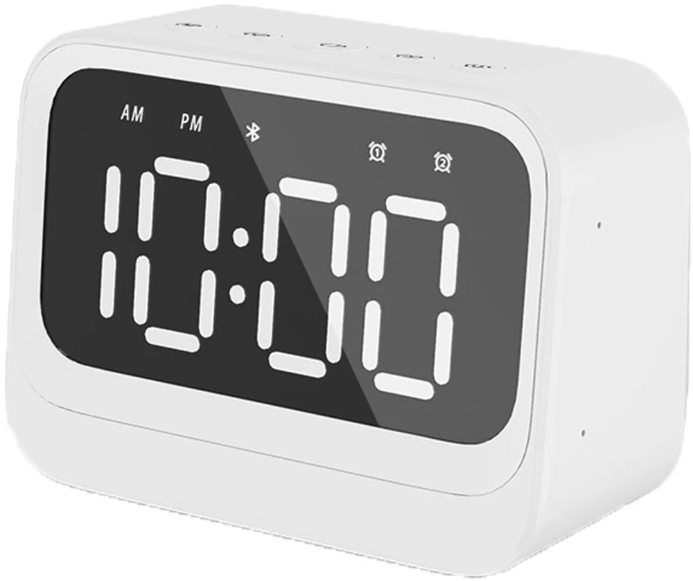 Radijo žadintuvas Denver EC-54W su głośnikiem Bluetooth balta