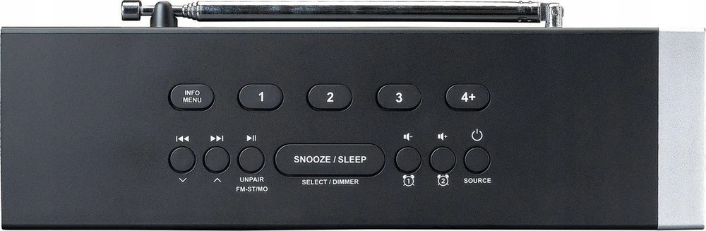 Radijo žadintuvas Lenco LENCO CR-640BK DAB+/FM Stereo radio budzik su BT i 2x4W RMS