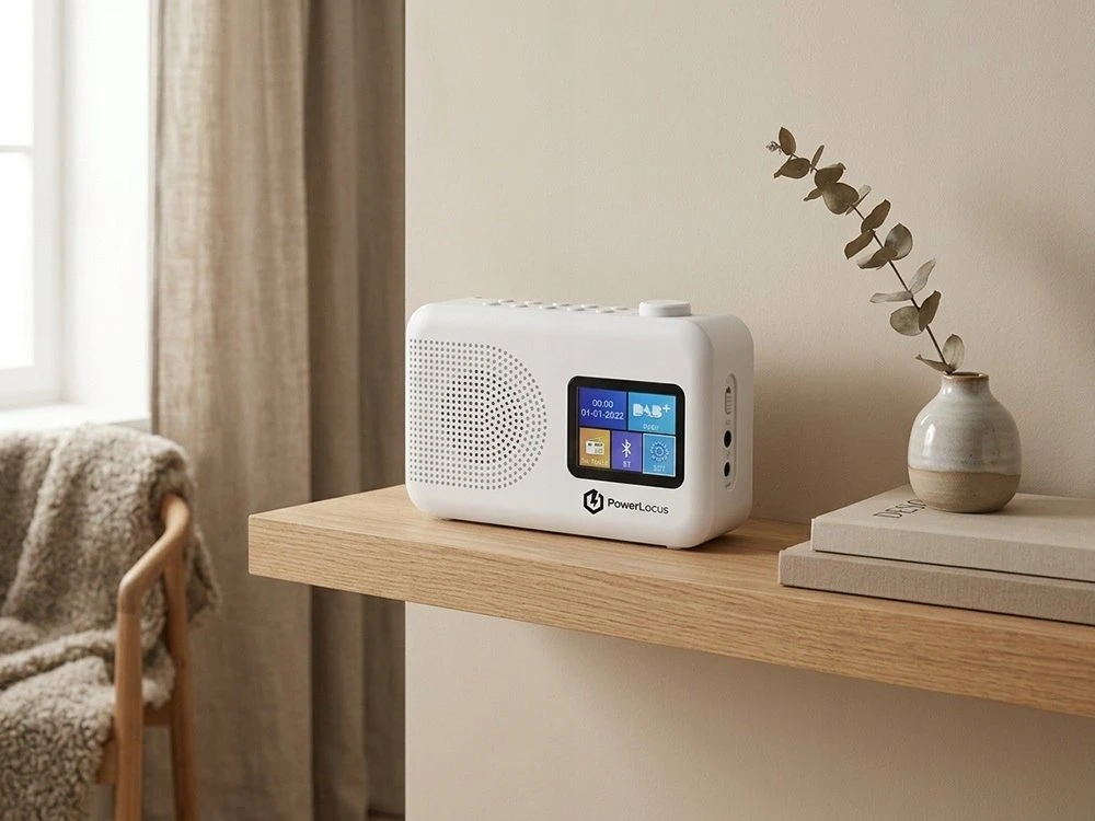 Radijo žadintuvas PowerLocus DAB+ FM/AM radijas, žadintuvas