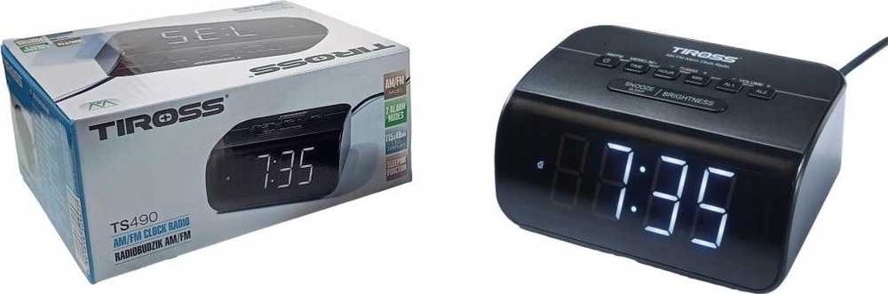Radijo žadintuvas Tiross Radijo žadintuvas AM/FM su wyświetlaczem LED TS-490 Tiross