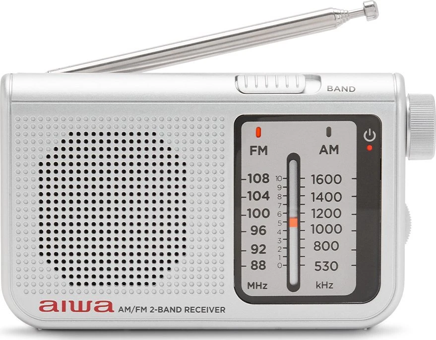 Aiwa Radijo imtuvas FM/AM su 3.5mm lizdu, sidabro spalvos