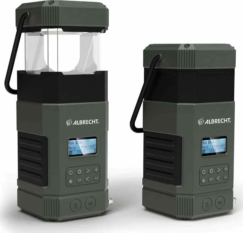 Carruzzo Albrecht DR 114 DAB Baterija maitinamas stovyklavietės žibintas USB prievadas