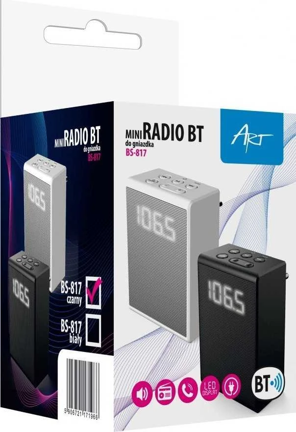 ART radijas FM bluetooth su ekranu LED BS-817B juodas