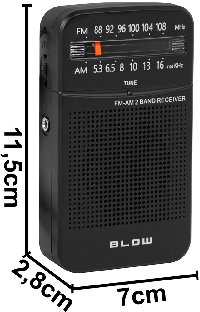 Nešiojamasis analoginis AM/FM radijas BLOW RA20