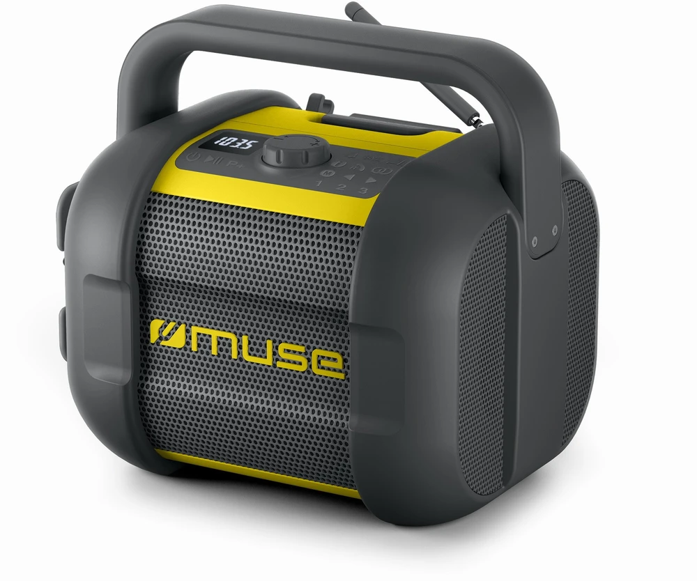 Muse | Jobsite Radio | M-968 BTY | 40 W | Atsparus vandeniui | Bluetooth | Belaidė jungtis | Portable | NFC features | Juodas/Geltona