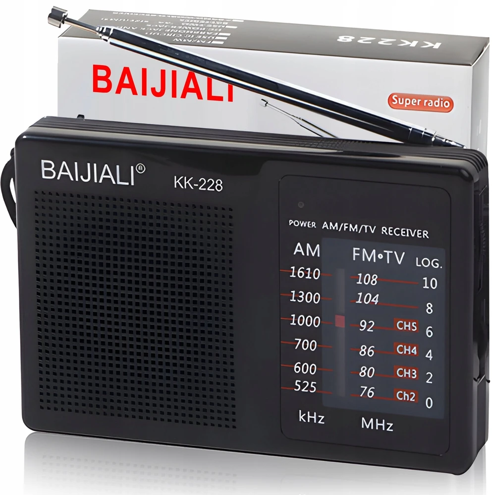Baijiali Radio Virtuvės radijo konstrukcinė baterija FM AM lizdas maža kišeninė baterija