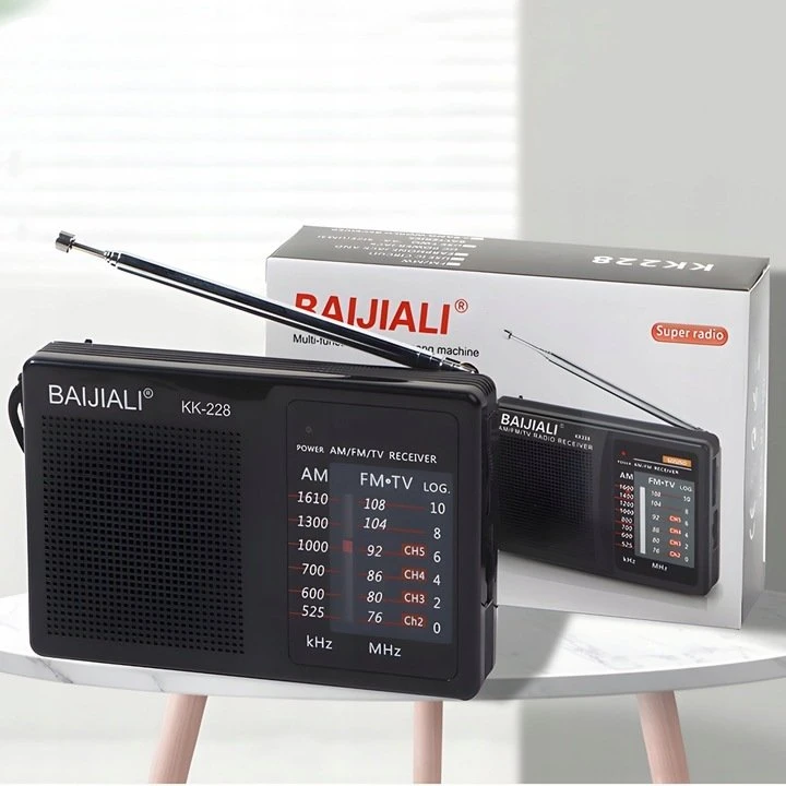 Baijiali Radio Virtuvės radijo konstrukcinė baterija FM AM lizdas maža kišeninė baterija
