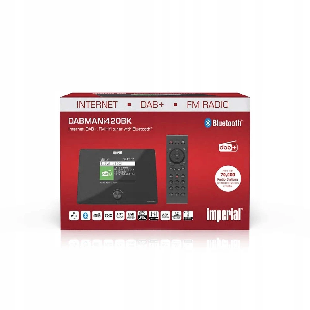 Imperial DABMAN i420 internetinis radijas - DAB+, FM, BT, USB - juodas