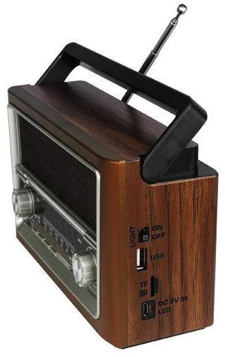 Nešiojamasis radijas LTC ELMA RETRO Bluetooth USB žibintuvėlis