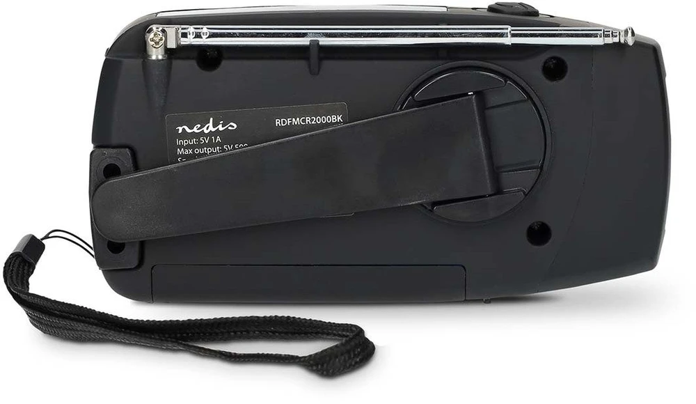 Radio solarne Nedis RDFMCR2000BK su latarką i funkcją SOS