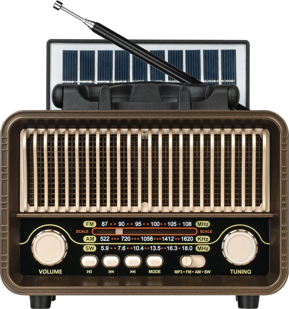 Kruger & Matz Radio Nešiojamasis analoginis saulės energija varomas „KrugerMatz“ radijo imtuvas, modelis KM0832