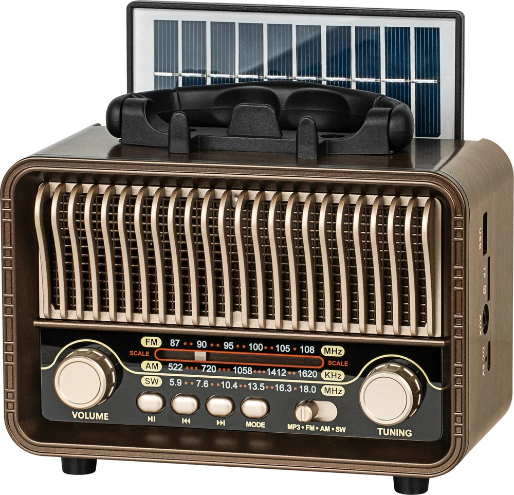 Kruger & Matz Radio Nešiojamasis analoginis saulės energija varomas „KrugerMatz“ radijo imtuvas, modelis KM0832